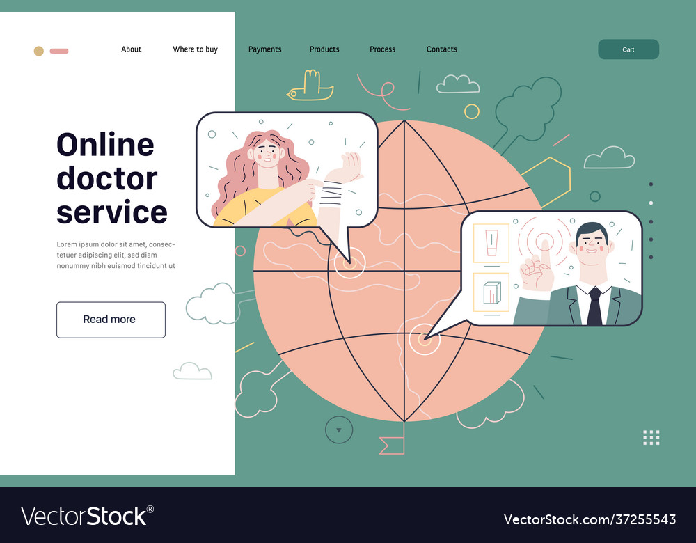 Medical insurance template - online doctor service vector image Medical insurance template - online doctor service