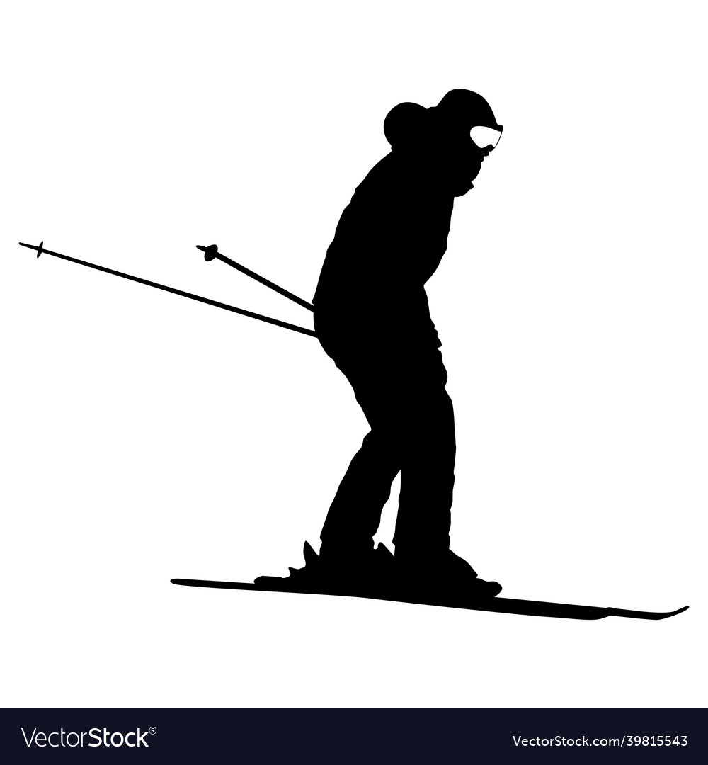 Mountain skier speeding down slope sport