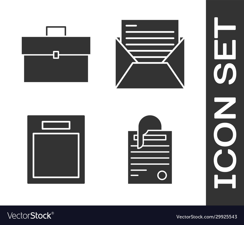 Set file document and paper clip briefcase empty vector image Set file document and paper clip briefcase empty