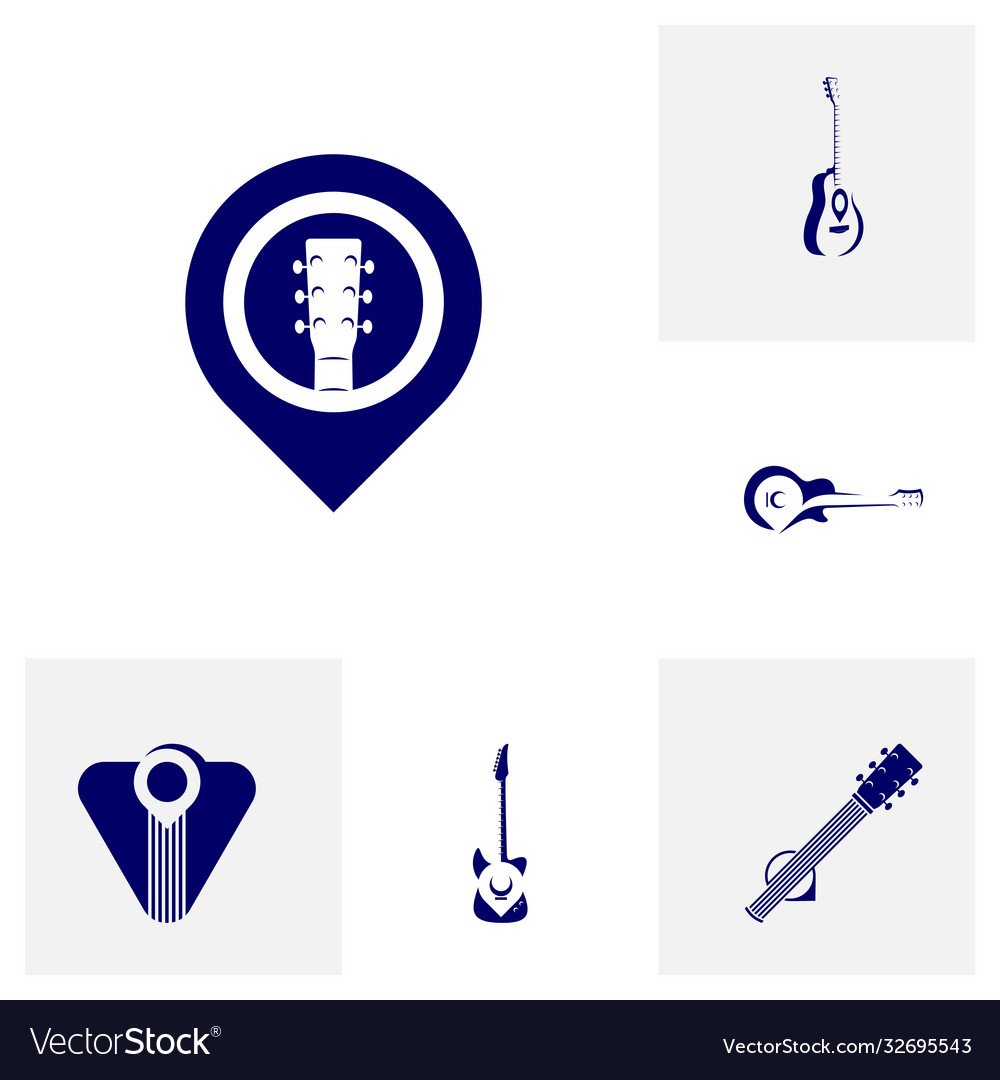 Set guitar with point design template simple