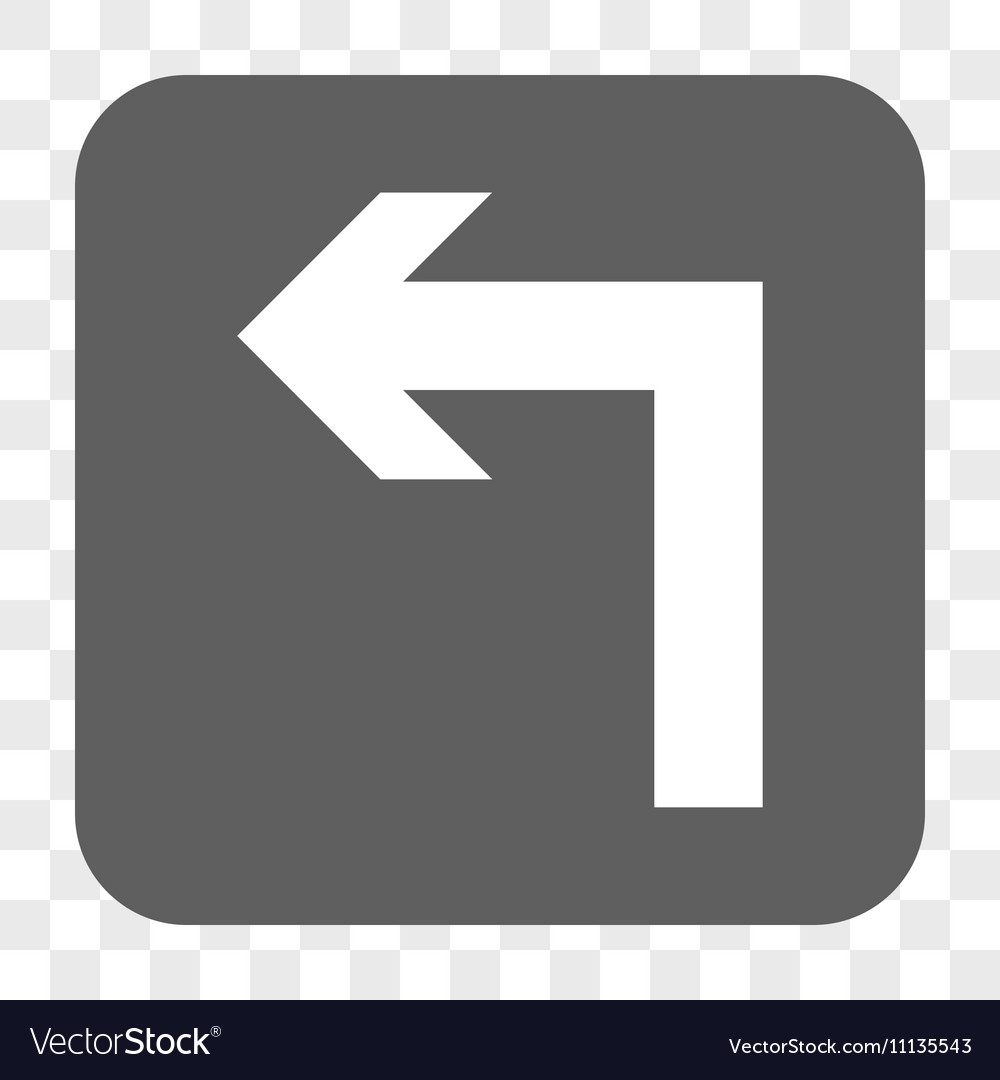 Turn left rounded square button