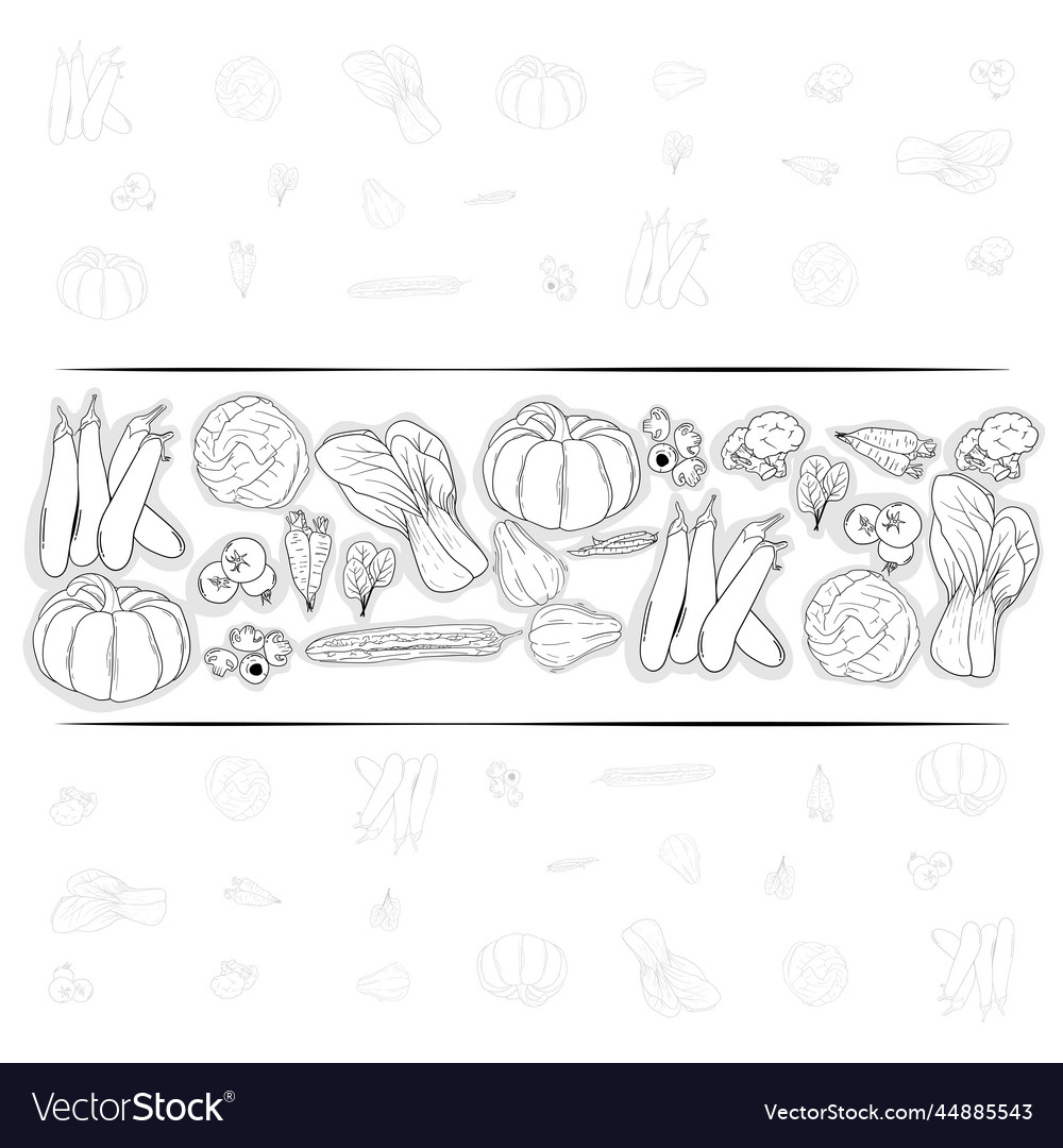 Vegetables print pattern background template