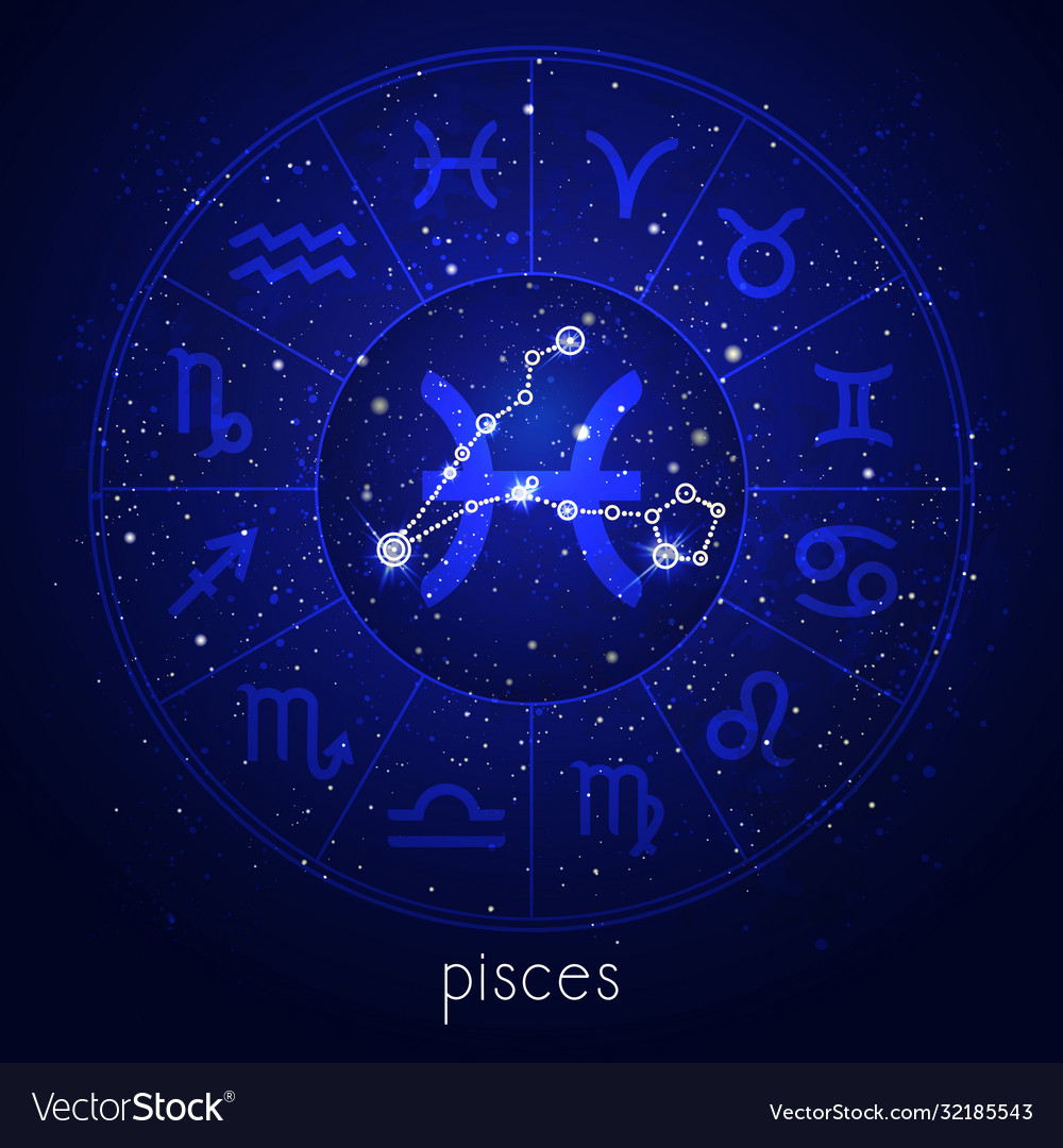 Zodiac Sign And Constellation Pisces Royalty Free Vector