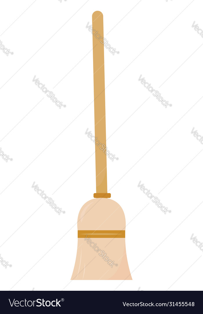 Broom on white background