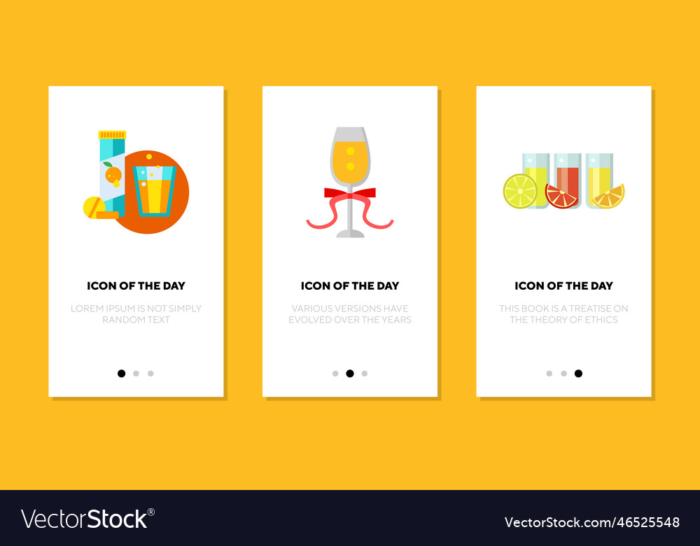 Carbonated beverage flat icon set