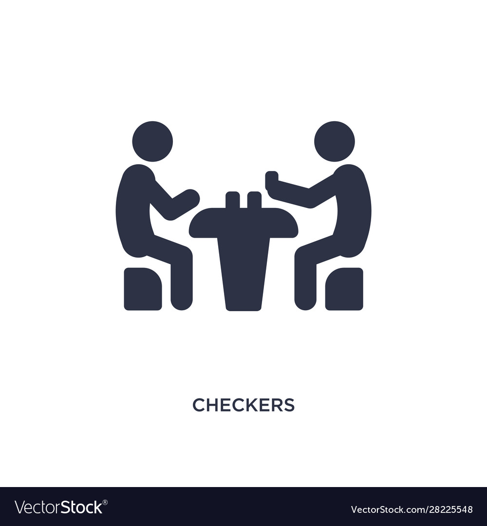 Checkers icon on white background simple element