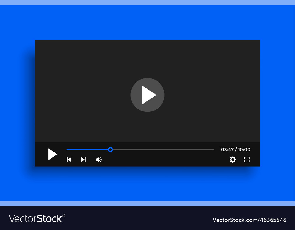 Clean video player template with simple buttons