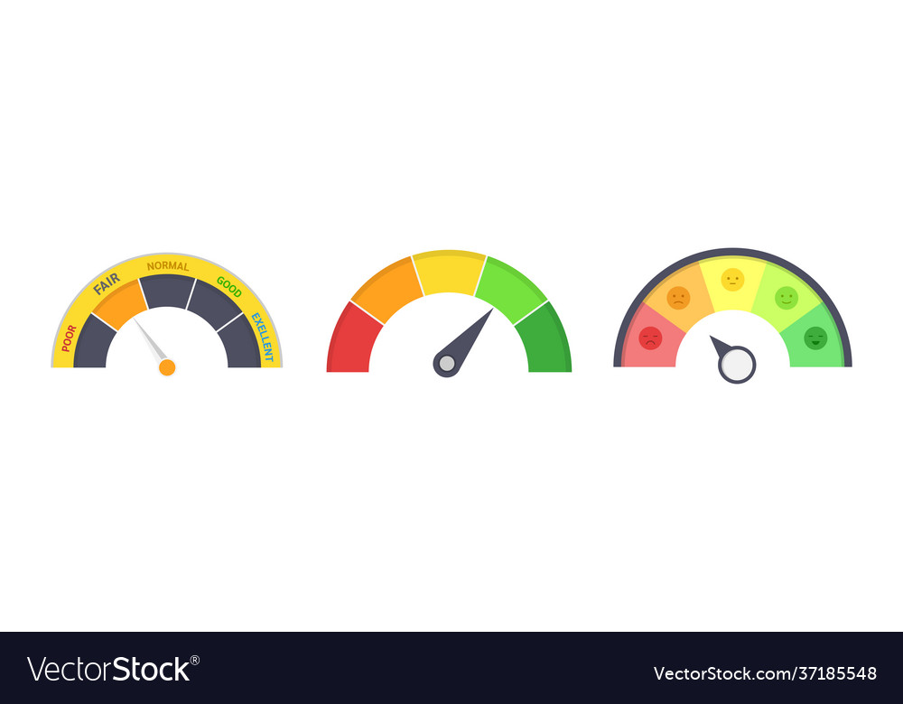 Credit limit indicators with color levels from vector image Credit limit indicators with color levels from