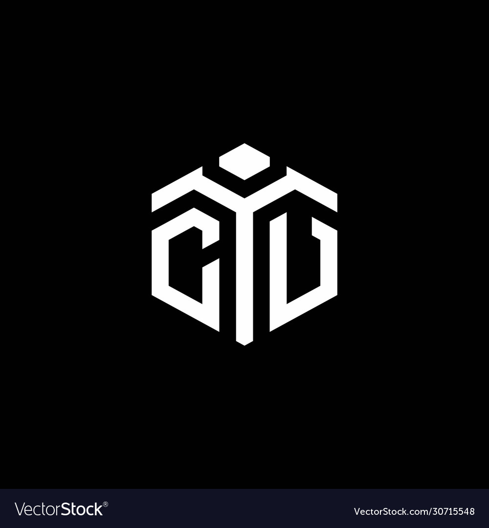 Cv monogram logo with abstract hexagon style