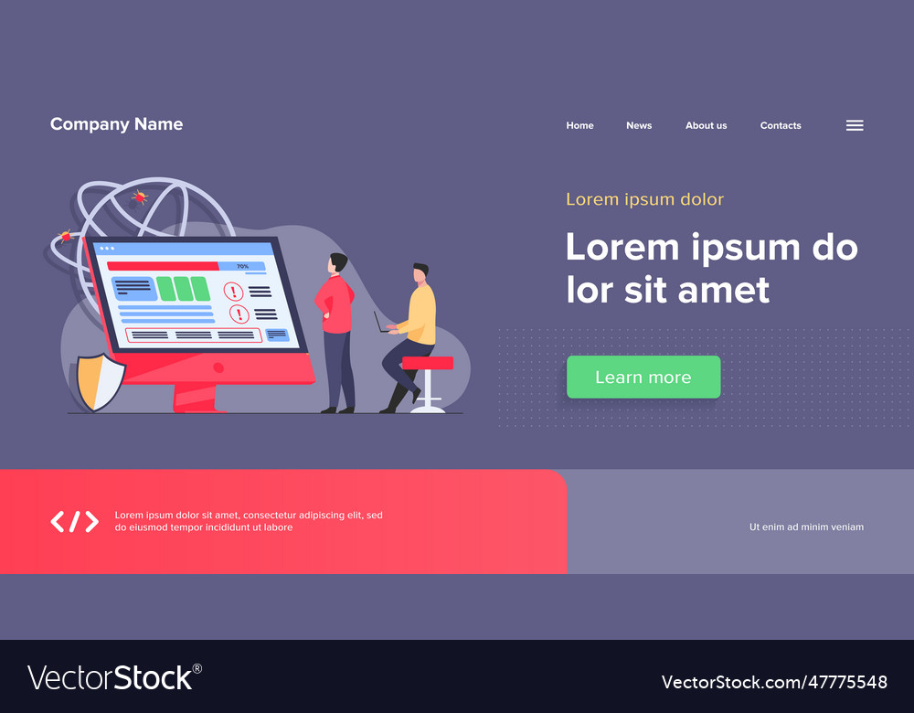 Developers testing software vector image Developers testing software