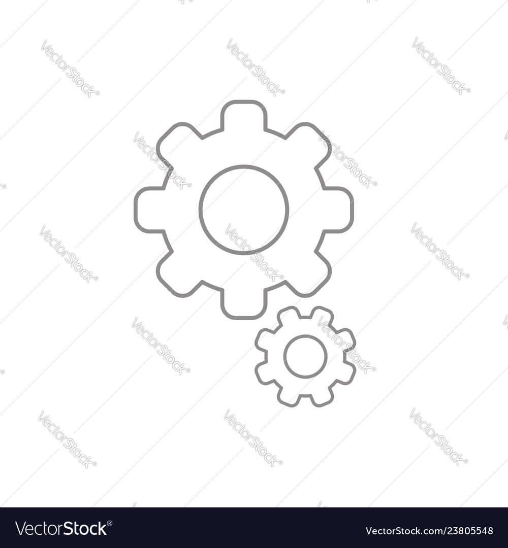 Flat design style of gears icon on white white Vector Image