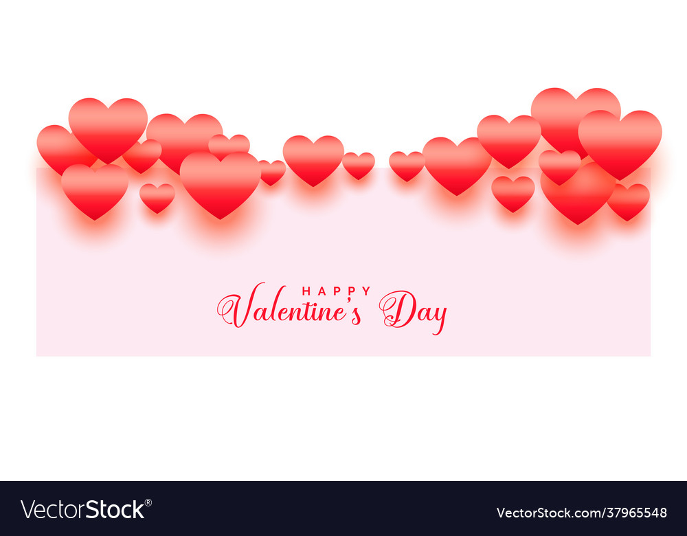 Happy valentines day shiny hearts background Vector Image