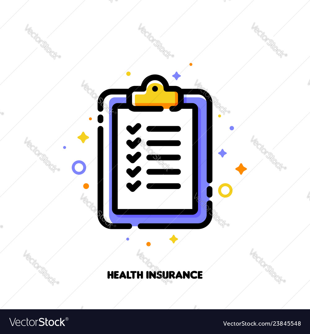 Health insurance clipboard with checkmarks icon Vector Image