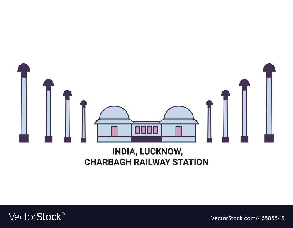 India lucknow charbagh railway station travel Vector Image