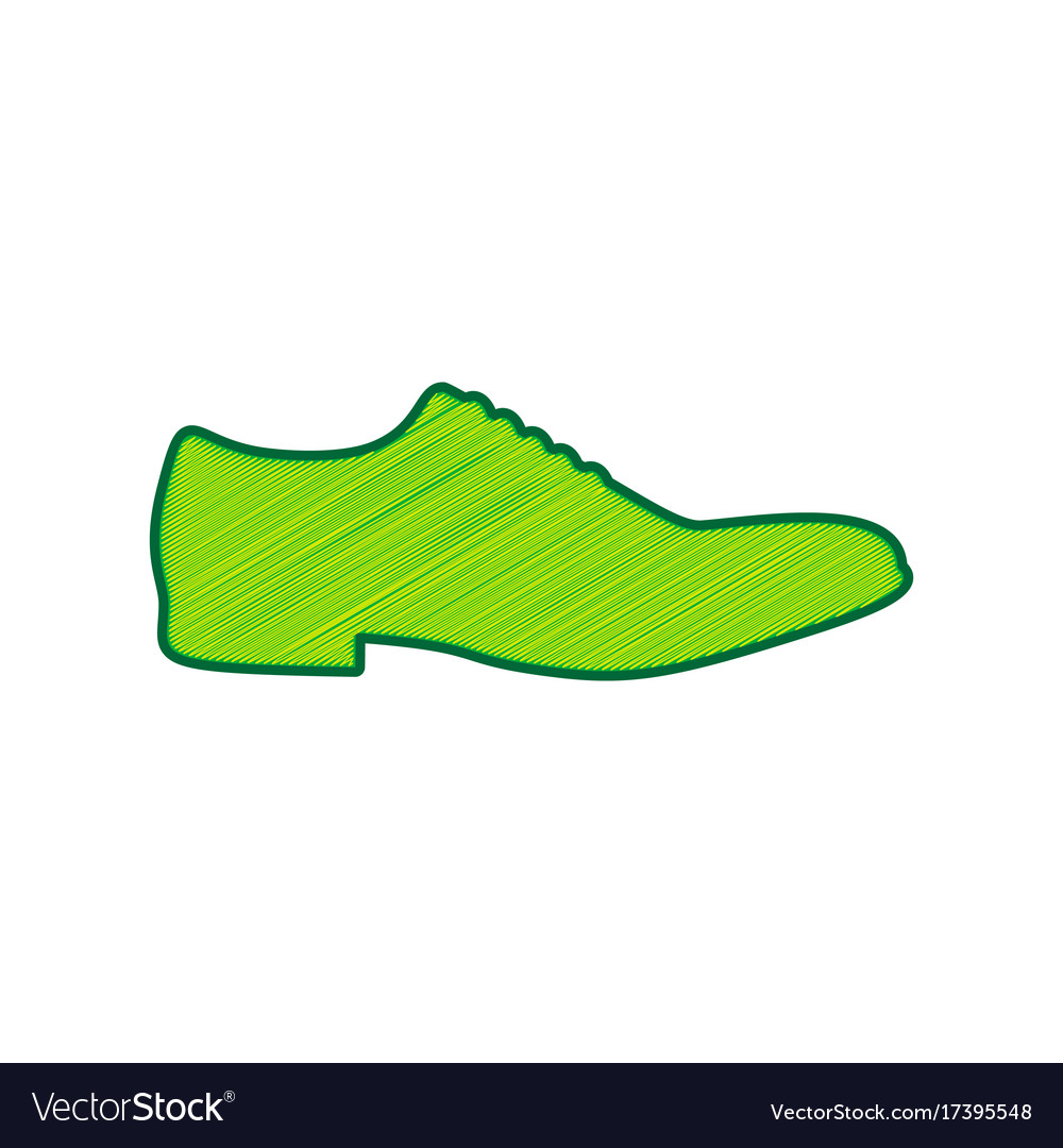 Men shoes sign lemon scribble icon