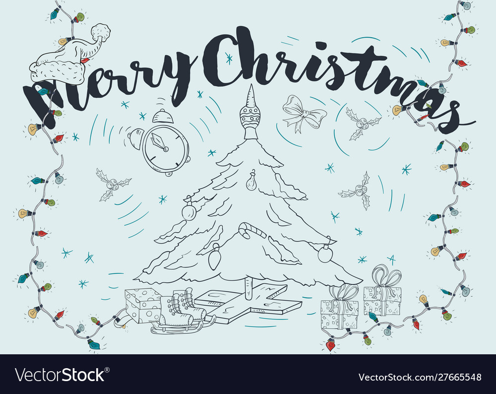 Neujahr Weihnachten Kontur für Dekoration Design vector image Neujahr Weihnachten Kontur für Dekoration Design