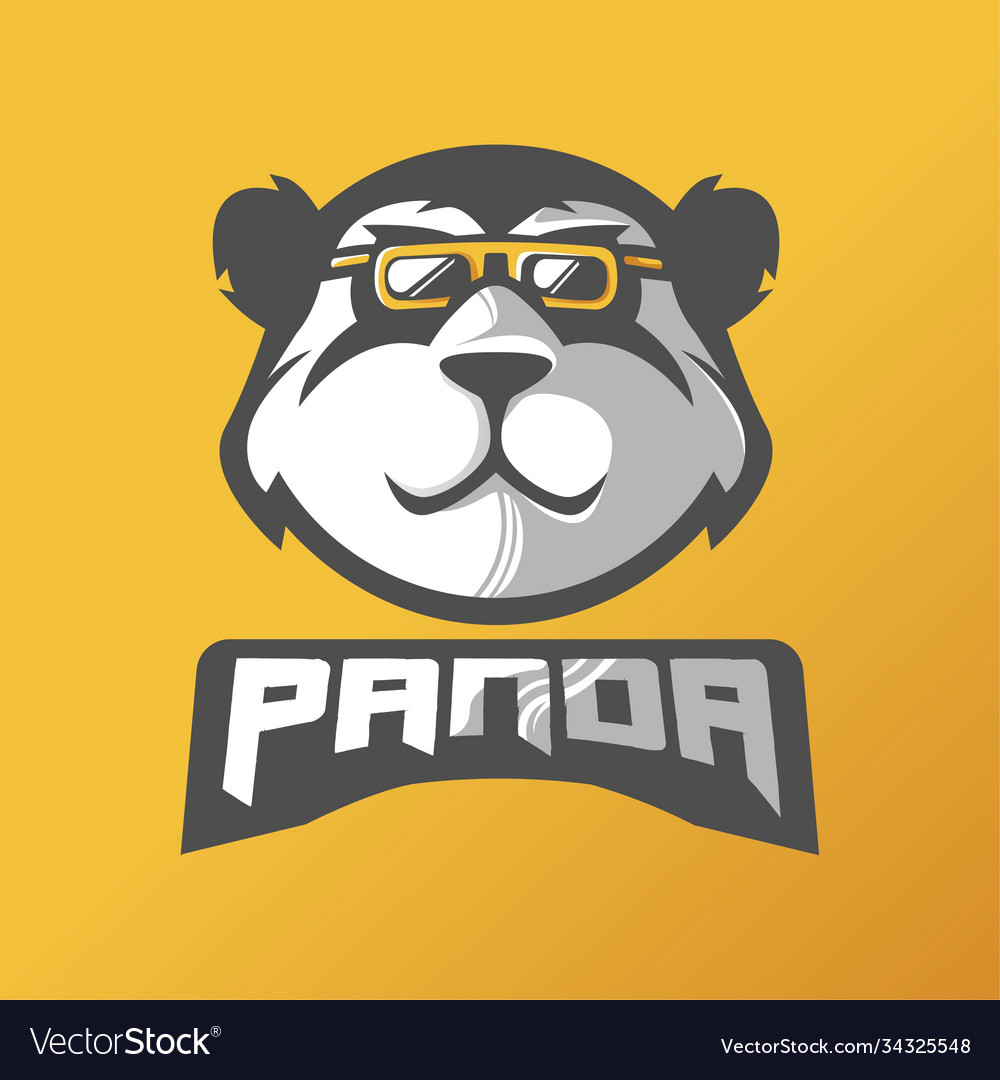 Panda mascot logo design with modern Royalty Free Vector
