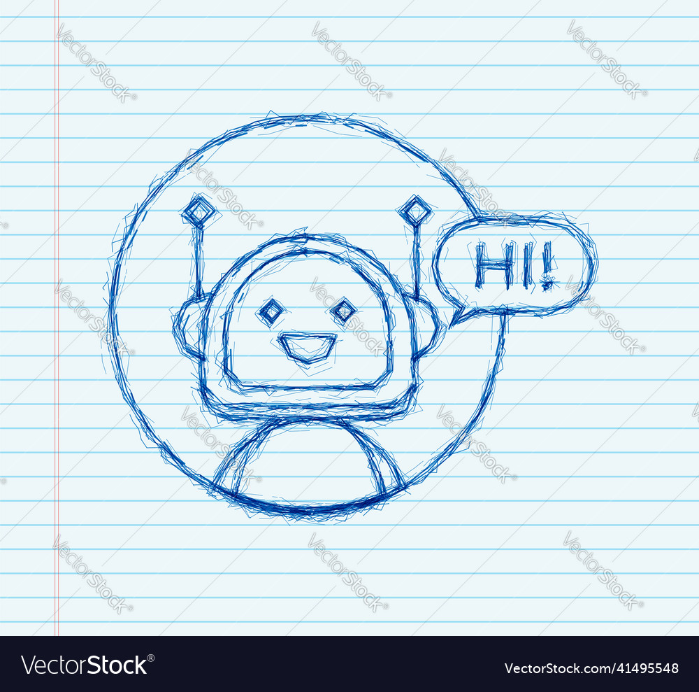 Robot sketch icon bot sign design chatbot symbol
