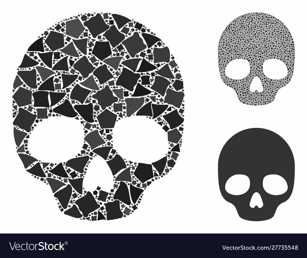 Skull composition icon bumpy elements