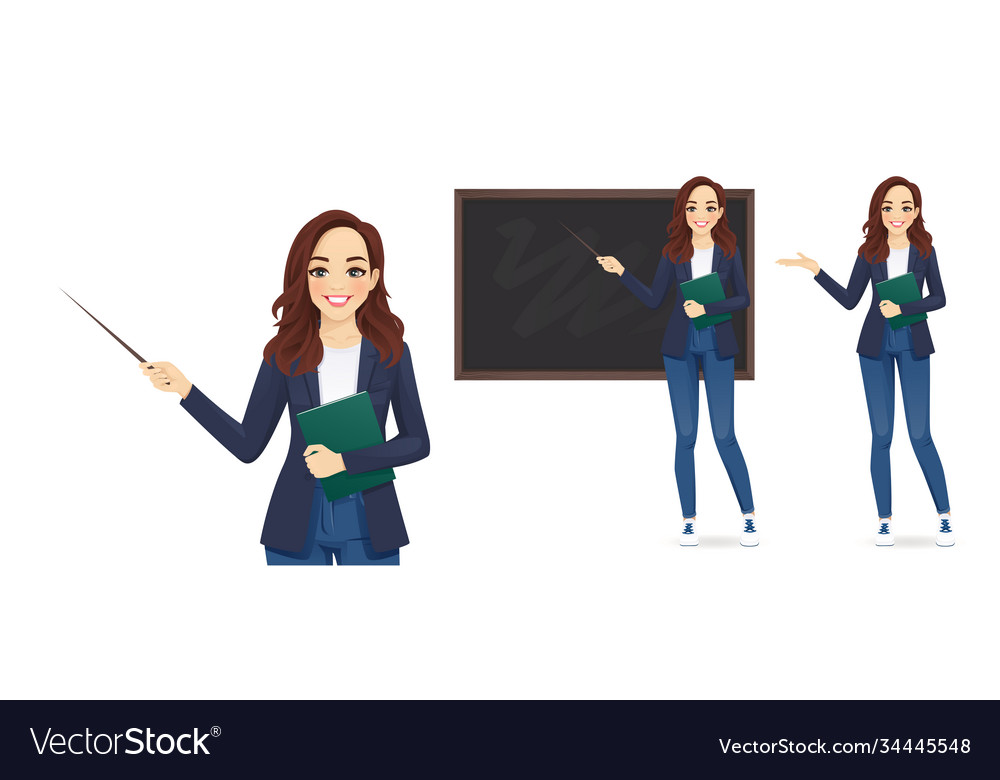 Teacher At Blackboard Royalty Free Vector Image Teacher At Blackboard Royalty Free Vector Image