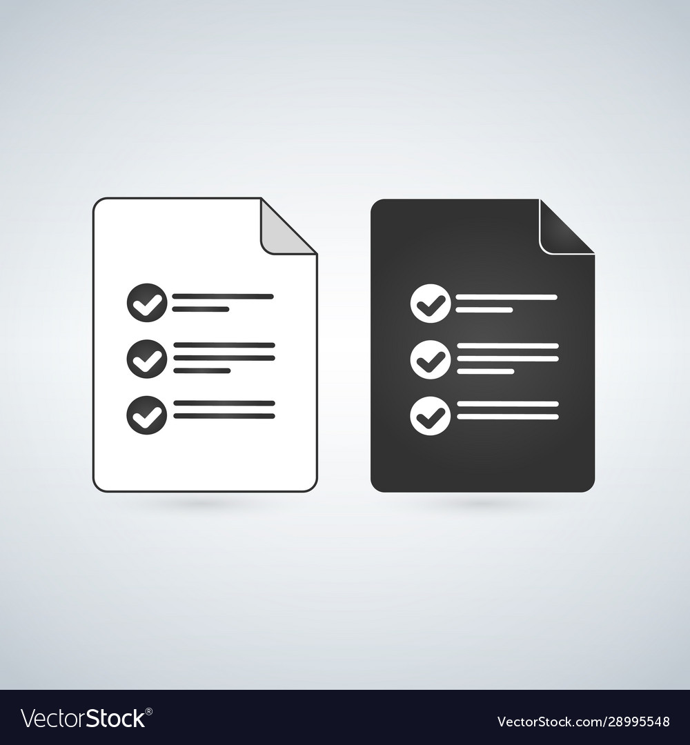 Text document file icon with notes and checkmark