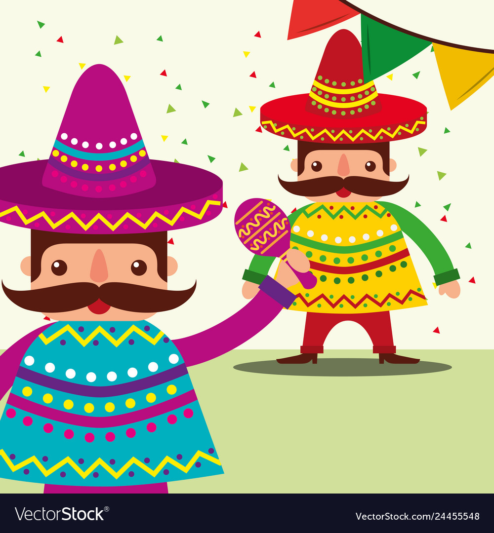 Viva mexico celebration Royalty Free Vector Image