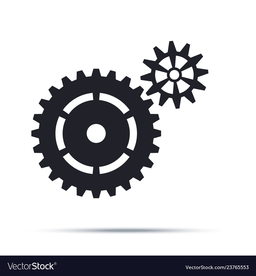 Black cogwheels icon flat design element Vector Image