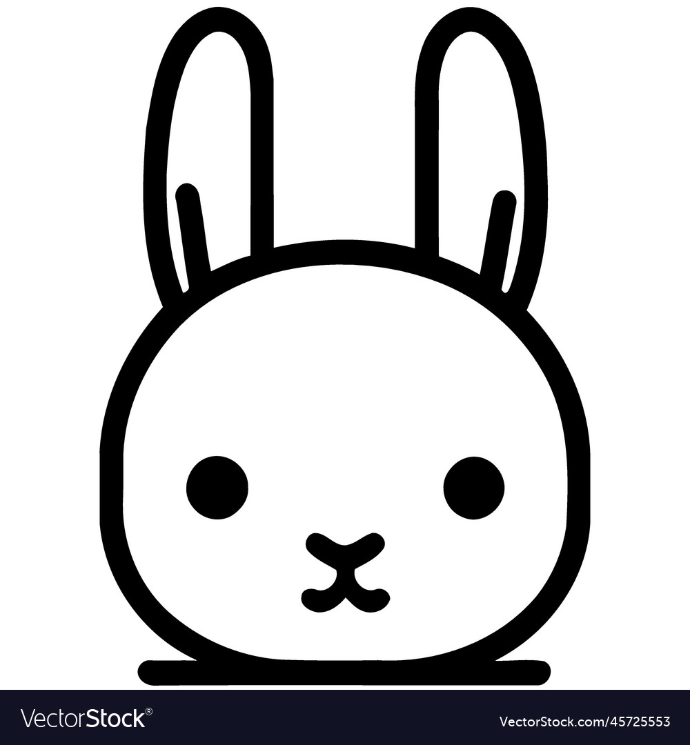 Bunny rabbit mammal animal head Royalty Free Vector Image