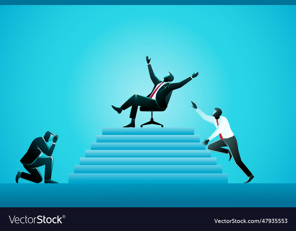 Business Concept Two Businessman Kneel Down Vector Image