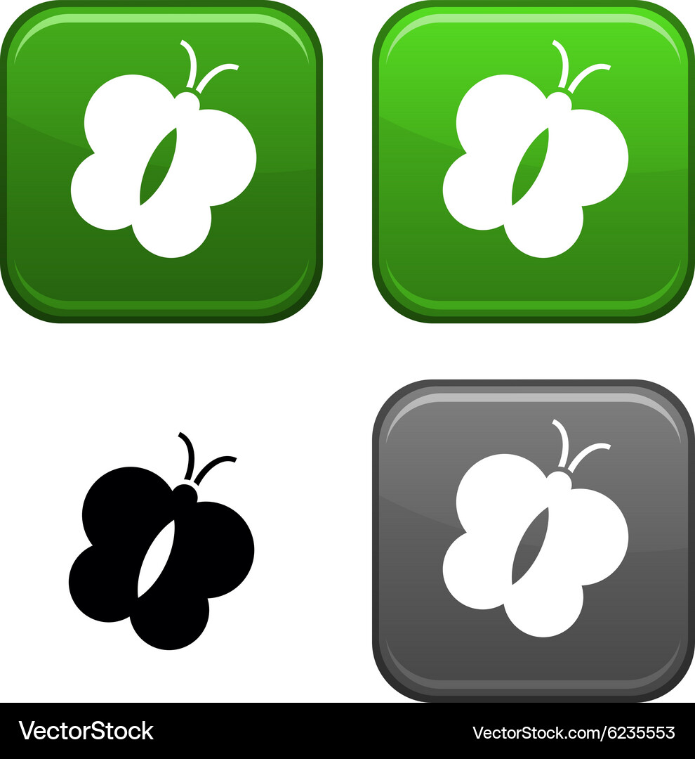 Butterfly button Royalty Free Vector Image - VectorStock