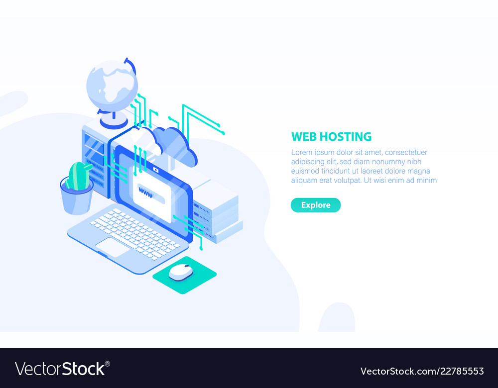 Creative Horizontal Banner Template With Laptop Vector Image