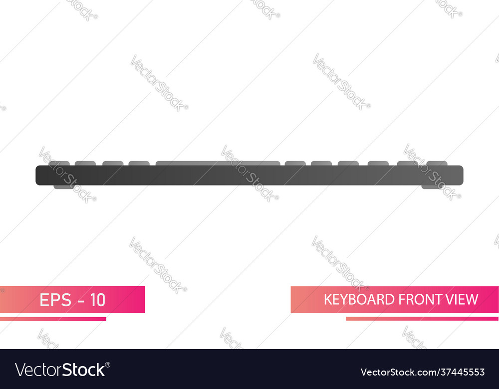 Dark keyboard in gradient design front view vector image Dark keyboard in gradient design front view