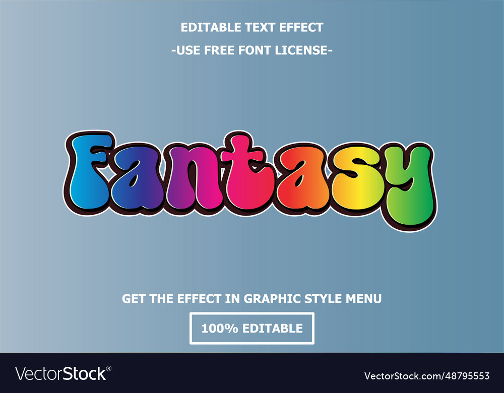 Fantasy 3d editable text effect template style