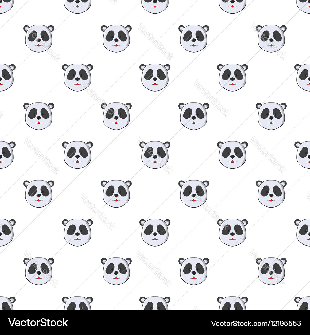 Head of panda pattern cartoon style Royalty Free Vector