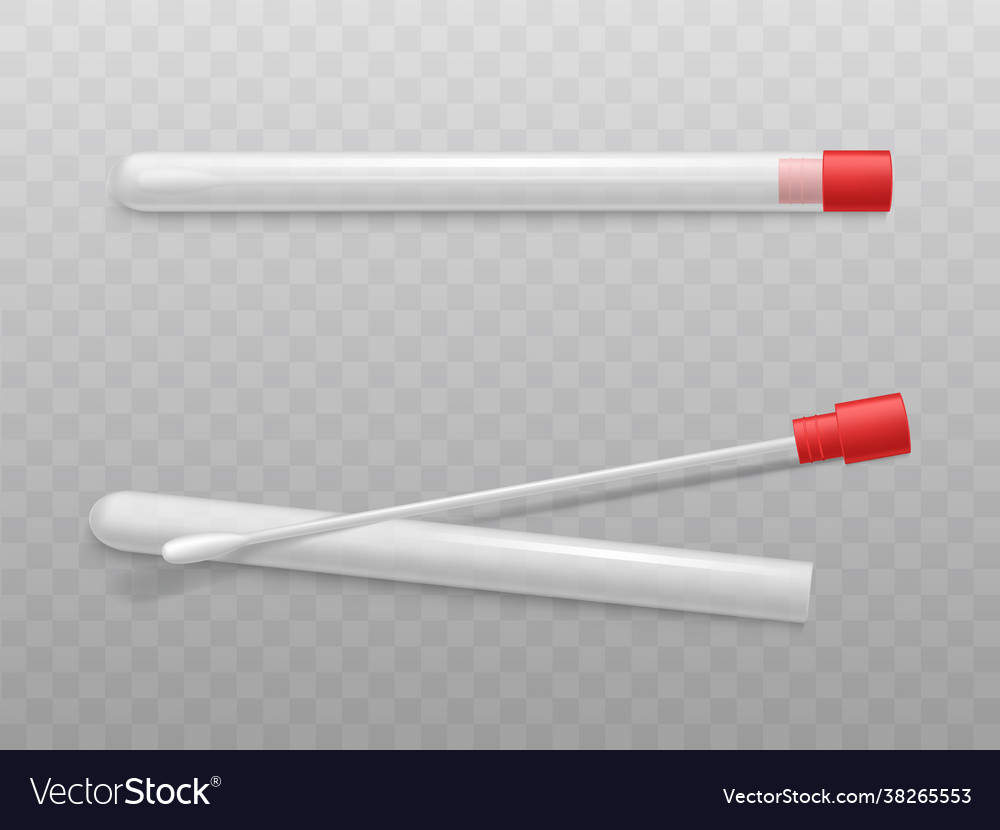 Laboratory cotton swabs with sterile tubes Vector Image