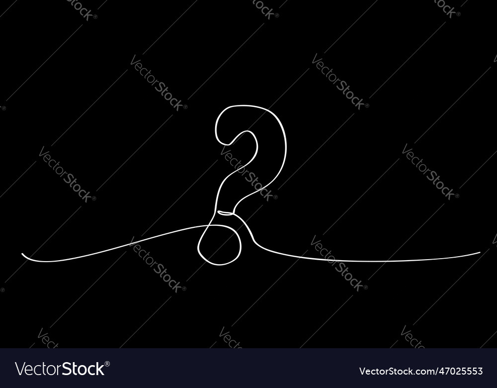 Question mark single or continuous line with copy