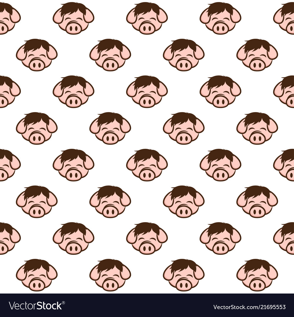 Seamless pattern pig pork bacon theme