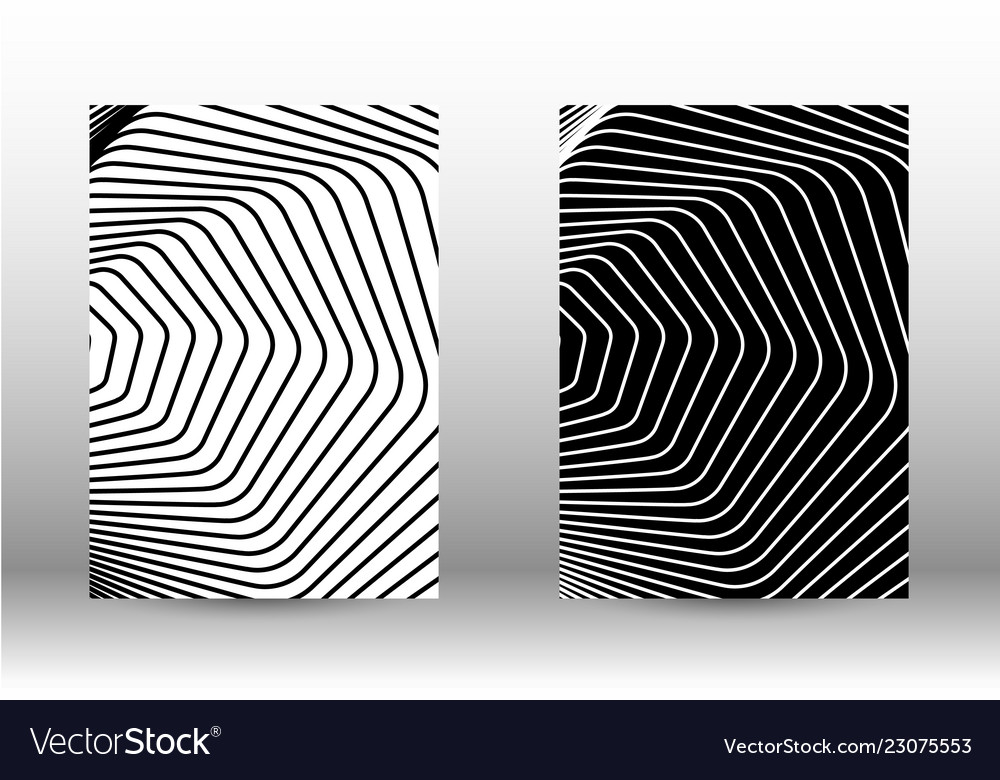 Set of abstract patterns with distorted lines