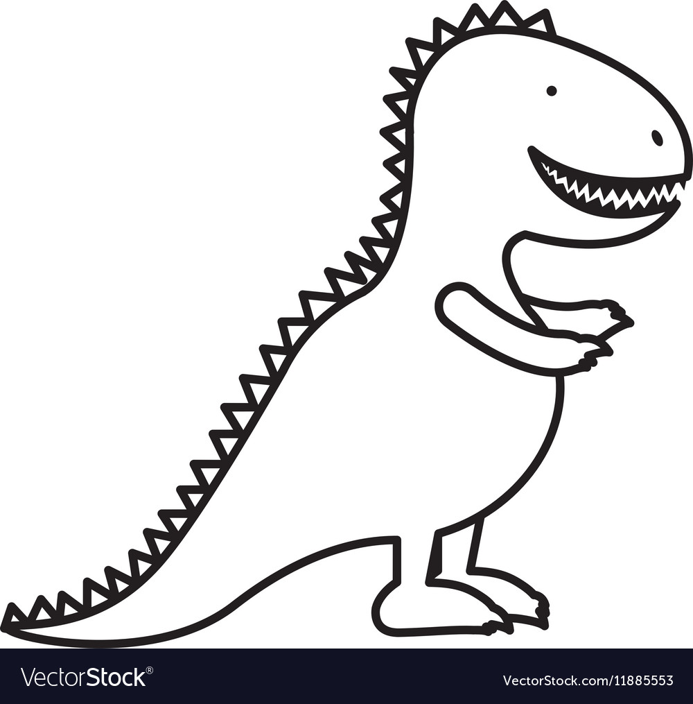 Dinosaur tyrannosaurus t rex icon black color illustration flat