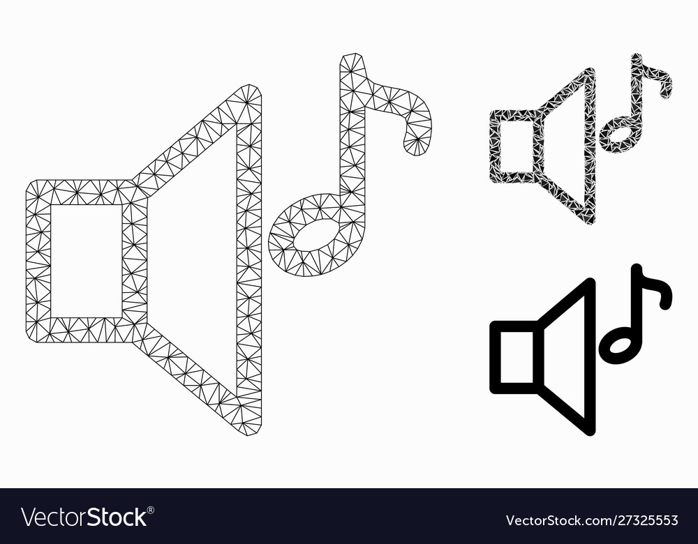 Sound volume mesh 2d model and triangle vector image Sound volume mesh 2d model and triangle