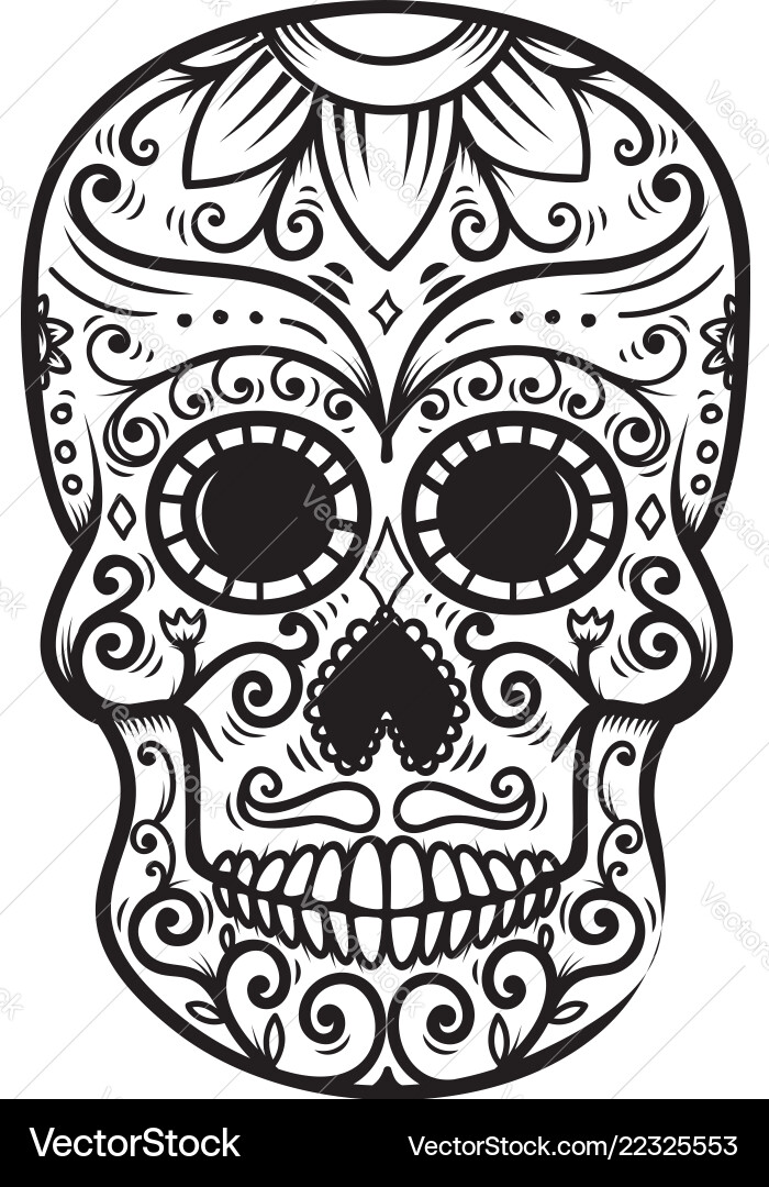 Sugar skull isolated on white background day Vector Image
