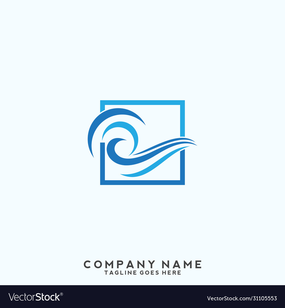 Water wave symbol and icon logo template Vector Image