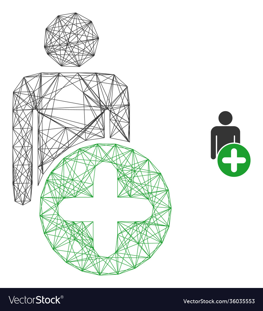 Web mesh add man figure icon vector image Web mesh add man figure icon
