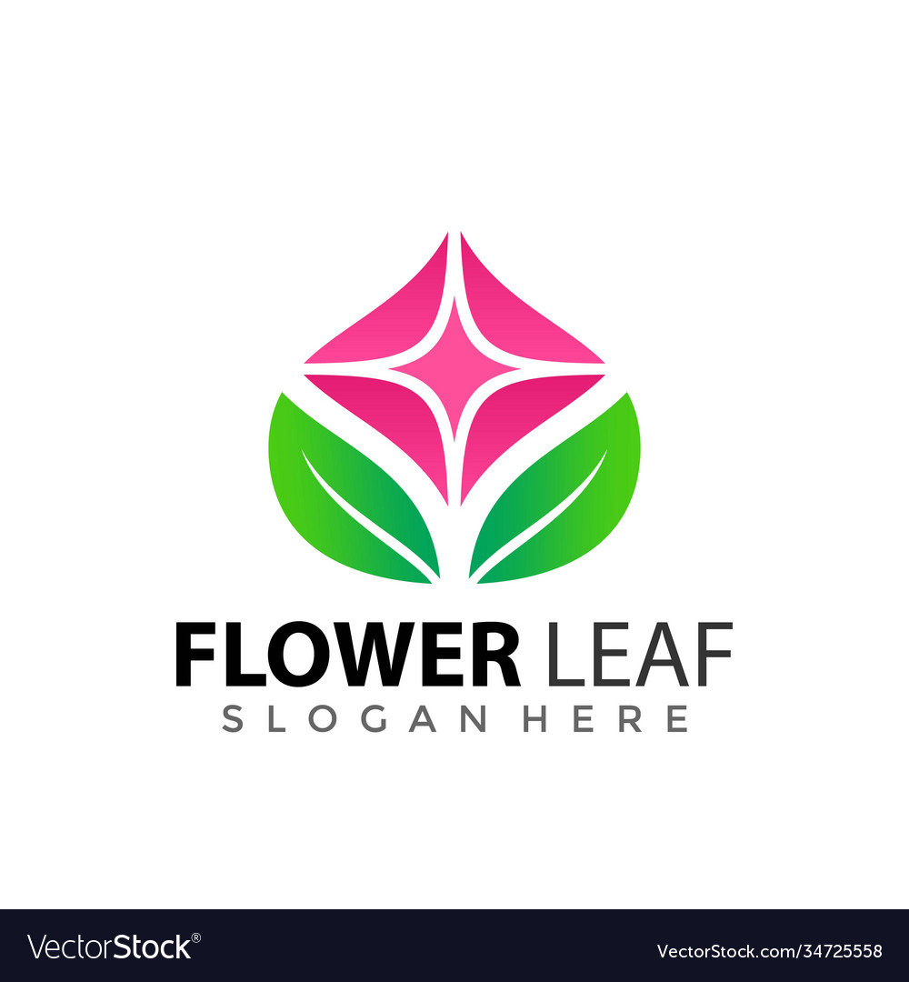 Abstract colorful flower leaf logo design element Vector Image