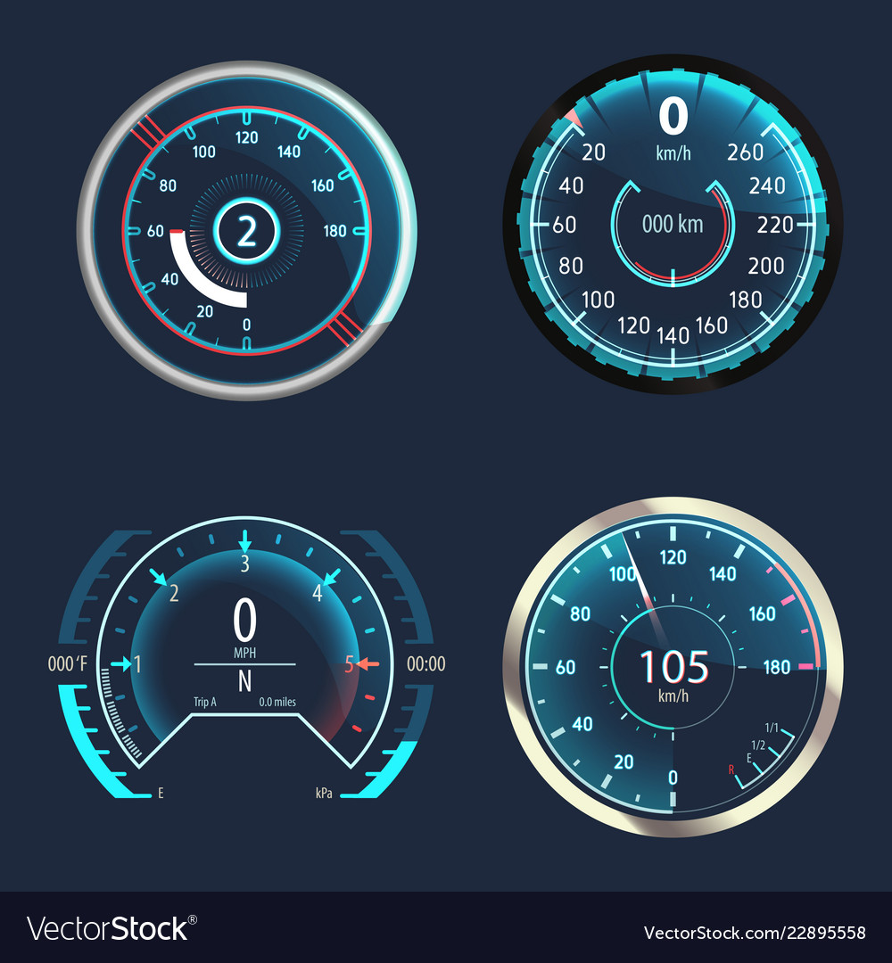 analog odometer speed Vector Image