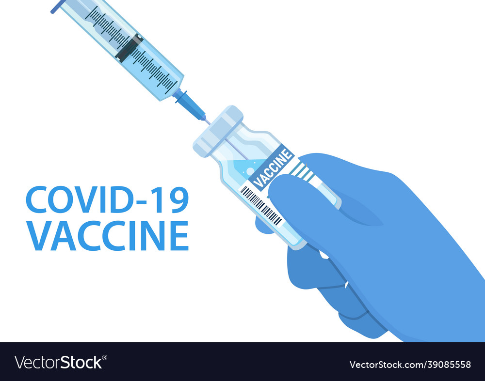 Covid19-19 coronavirus vaccine bottle and syringe