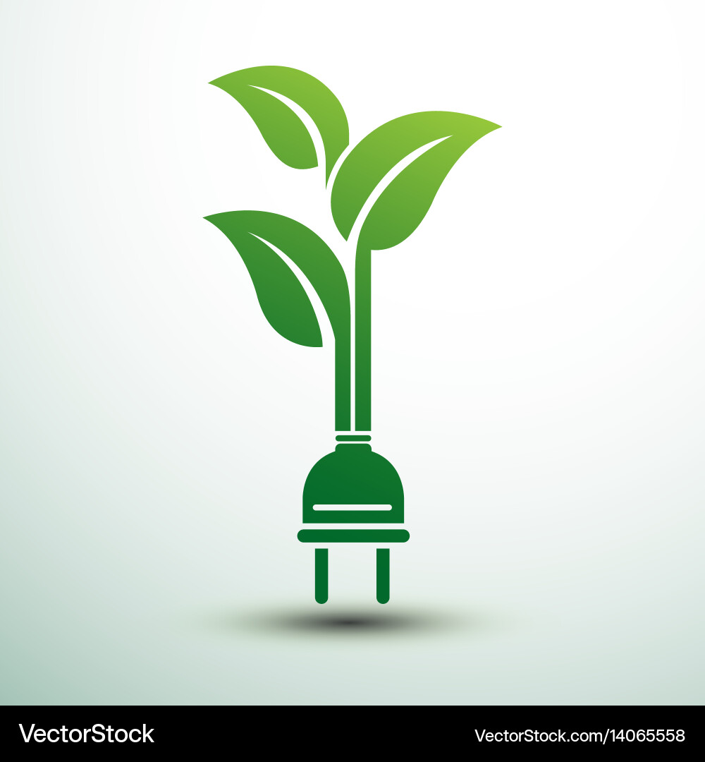 Eco plug Royalty Free Vector Image - VectorStock