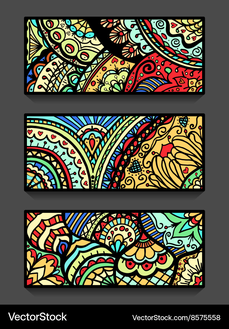 Ethnic pattern cards Royalty Free Vector Image