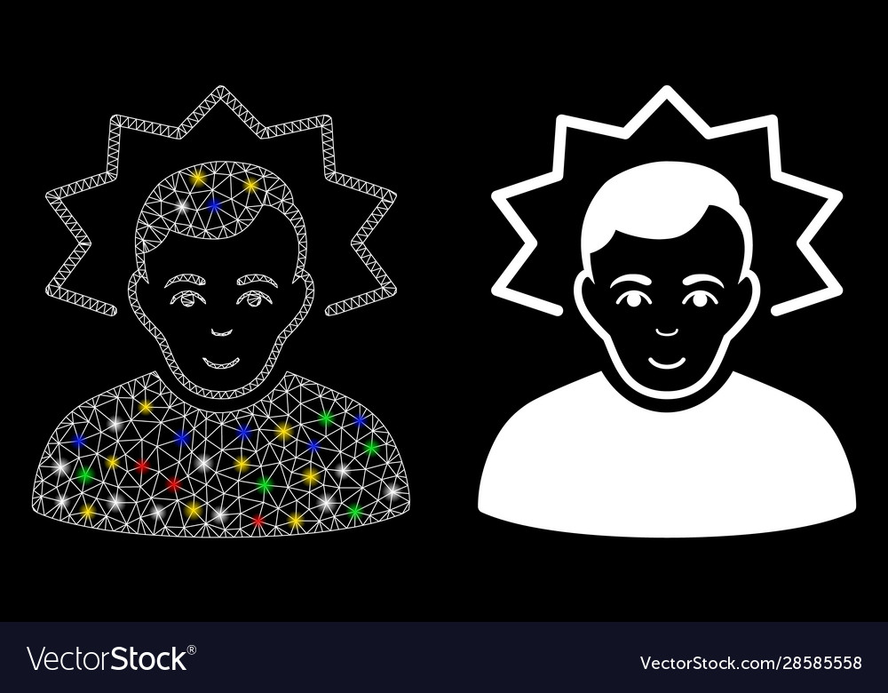 Flare mesh network inventor icon with spots