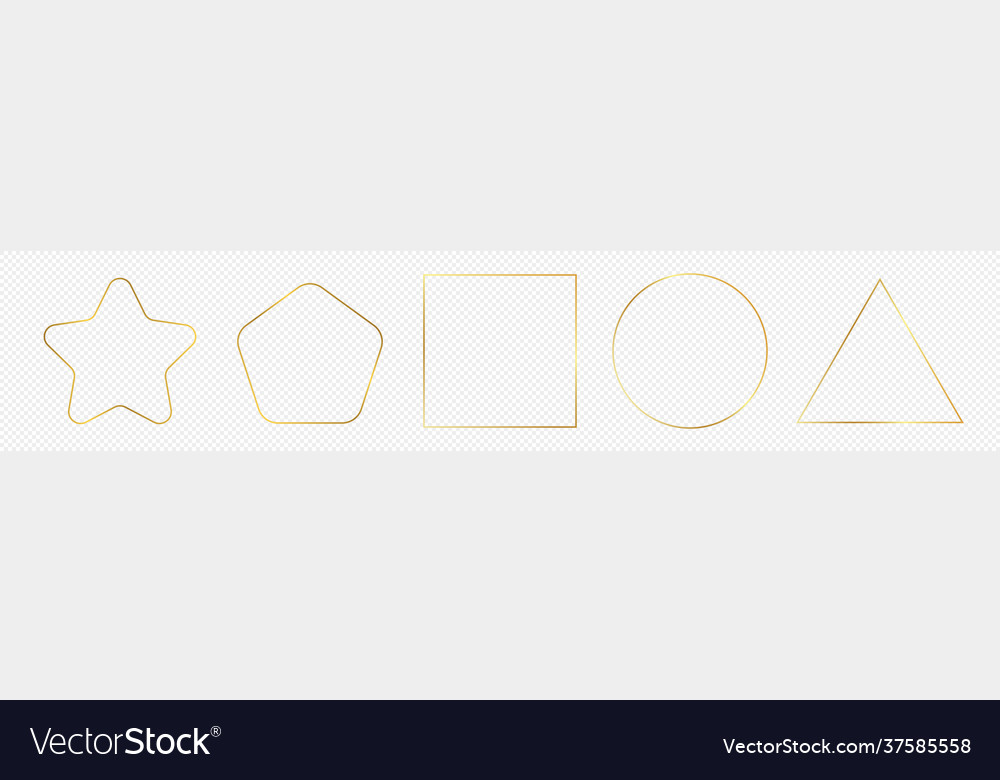 Gold leuchten verschiedene geometrische Formrahmen